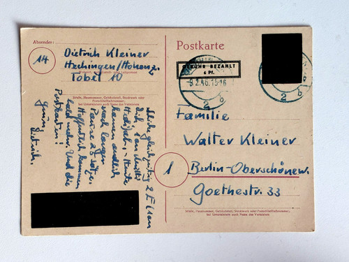Aufbrauchpostkarte frz zone - frz.,
