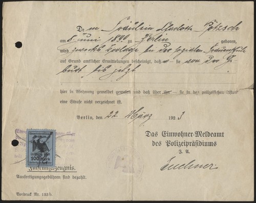 Führungszeugnis berlin 1923 - führungszeugnis,