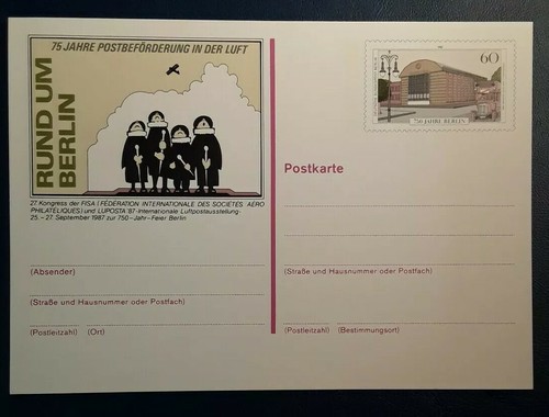 Berlin luposta 1987 ganzsache - berlin,